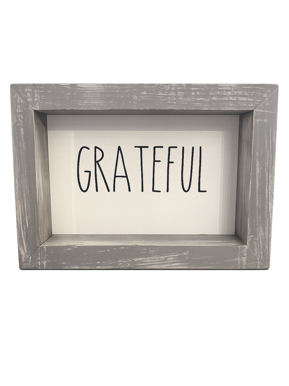 Grateful Framed Sign - Grey and White